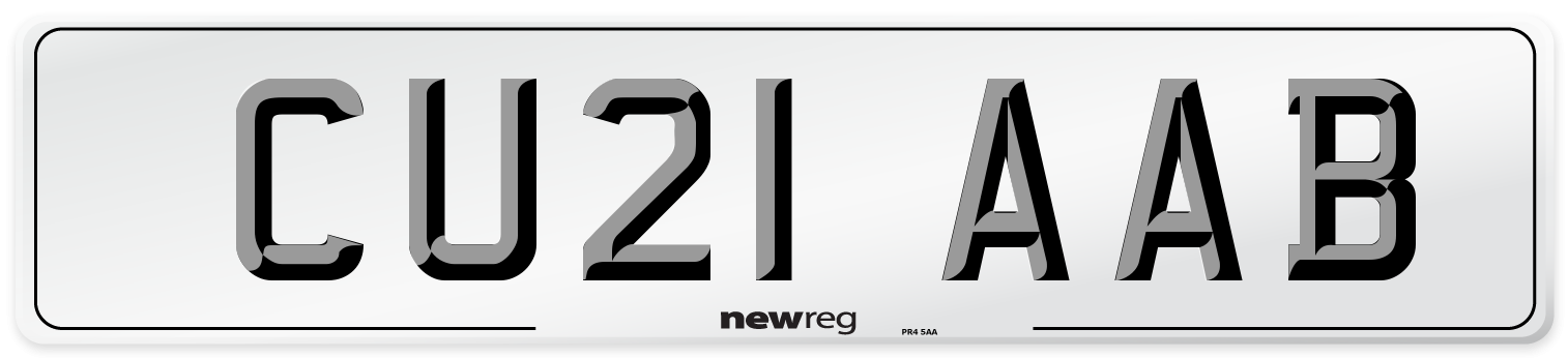 CU21 AAB Number Plate from New Reg